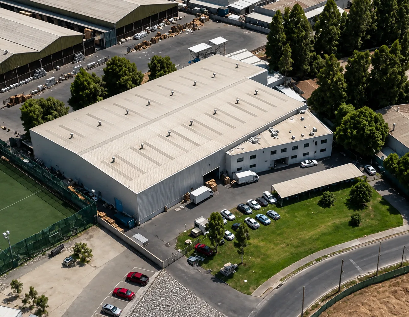 Vista aérea de la planta de Packaging Industrial en Quilicura