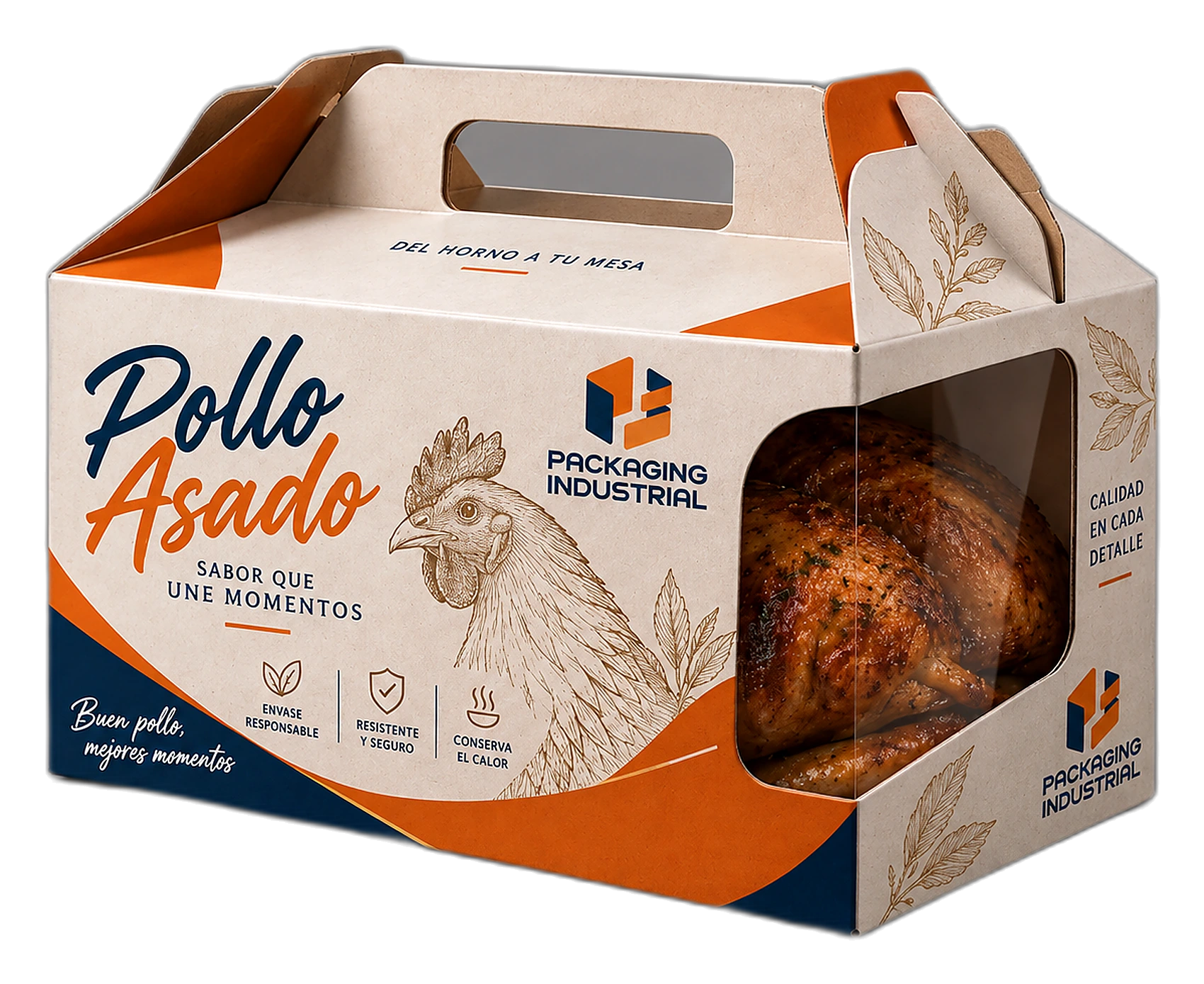 Caja de delivery con asa de Packaging Industrial